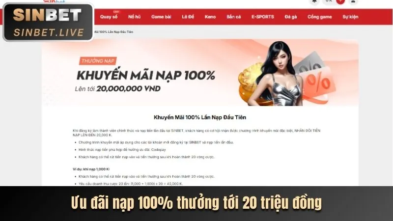 Thưởng nạp lại hàng ngày Web Kubet